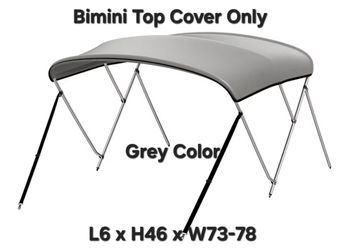 New 3 Bow Bimini COVER ONLY.Grey Color 1604-Hausman $45 Firm