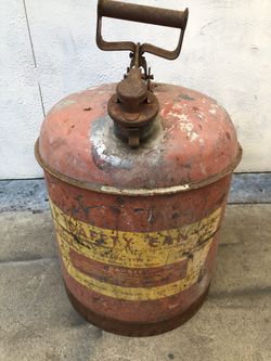 Safety Red Gas Can Vintage Decor 