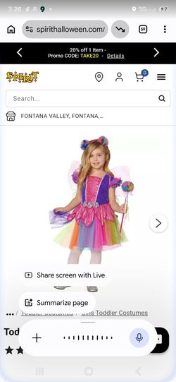Girls Candy Fairy Halloween Costume
