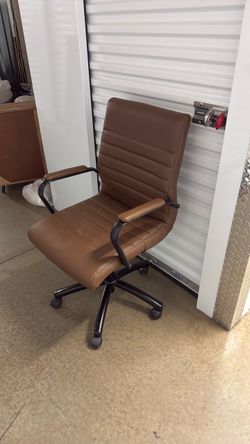 Brown Faux Leather Office Chair