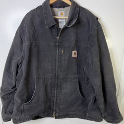 Vintage Carhartt C61 Jacket 2XL Sherpa Lined Duck Canvas Distressed