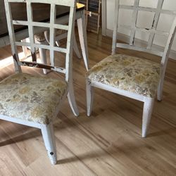 4 Dining Chairs White Chalk Paint.