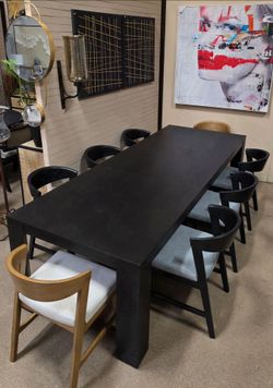 Hot Deal! New Contemporary Modern 7 pc Dining Table Set  in Black Finish