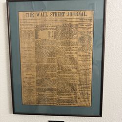 1st Edition Wall Street Journal Framed