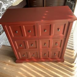 Red Cabinet Dresser 