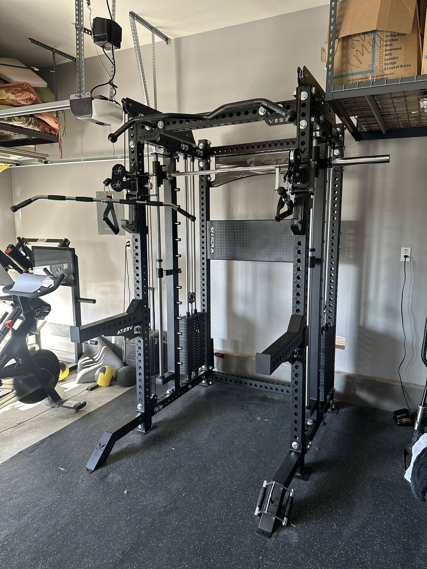 PRO SERIES Ultimate 3-1 Half Rack Functional Trainer w/Smith Machine Bar | 400lb Stack | Gym Equipment | Fitness | Commercial | Squat Rack