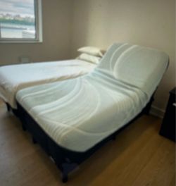 SPLIT KING PREMIUM TEMPUR-PEDIC MATTRESS + ADJUSTABLE BASE
