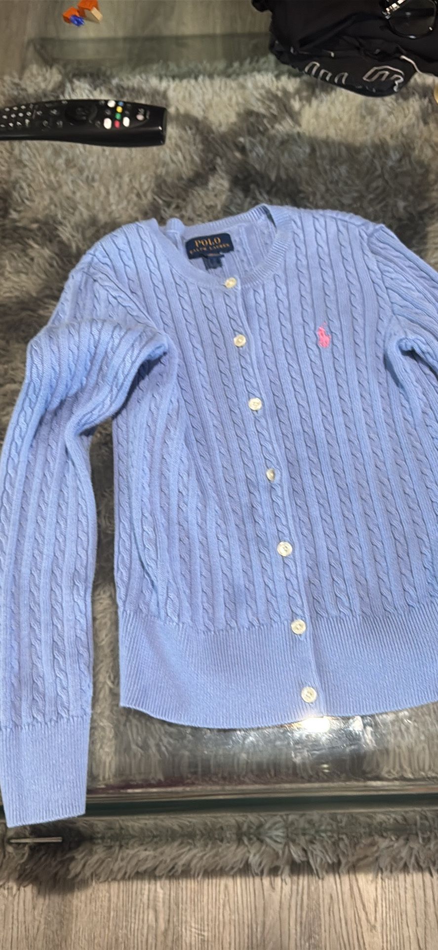 Cable-Knit Cotton Visit > Crewneck Cardigan For Girls