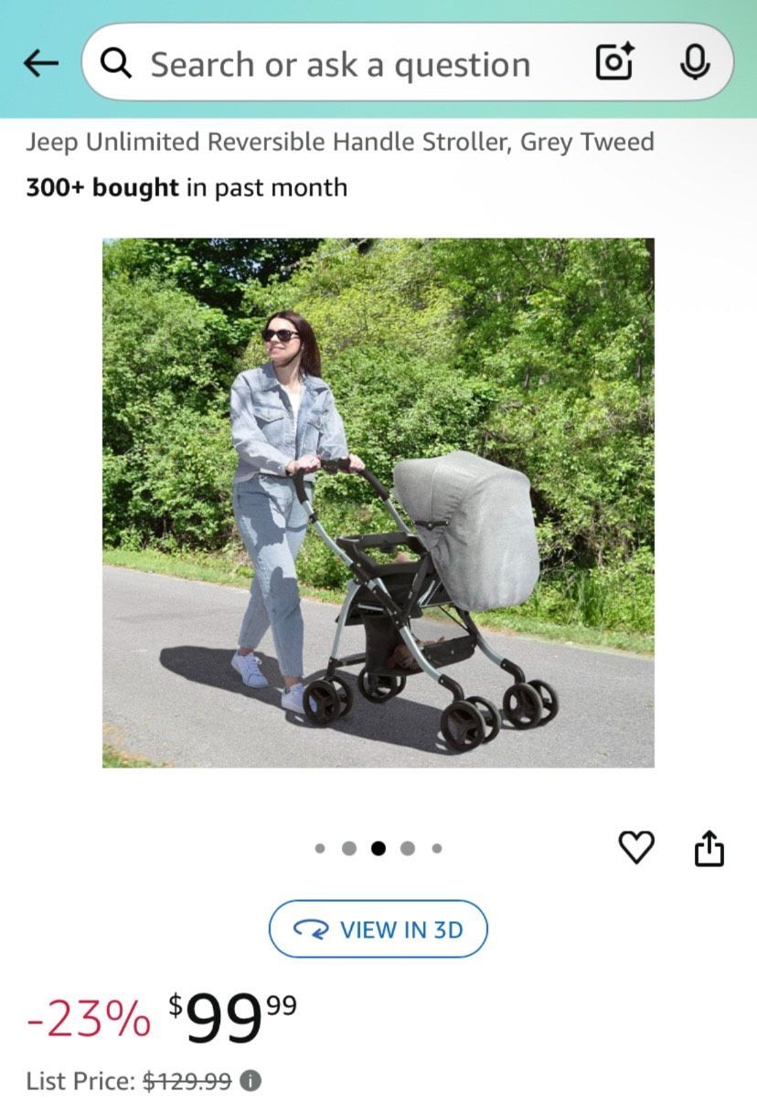 Jeep unlimited Reversible handle stroller