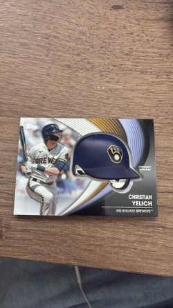 Christian yelich helmet dinged corners