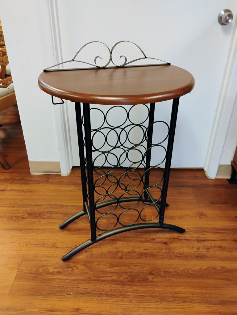Wood Top Wine Rack 