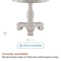 Ball & Cast Round Accent Table, Chipped White




