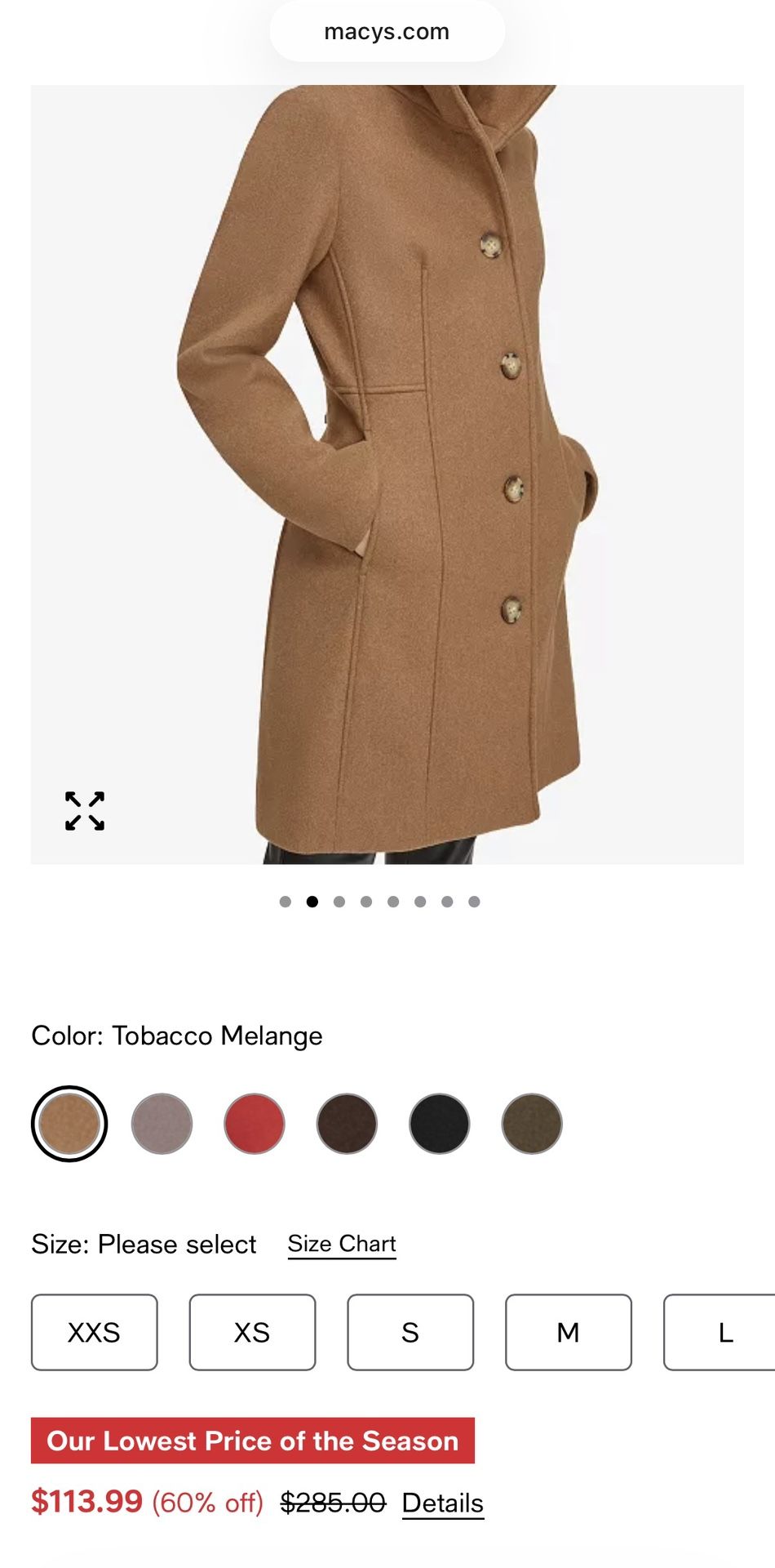 NEW Calvin Klein Peacoat 