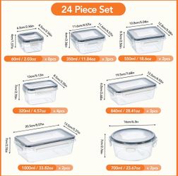 New Reusable BPA Free PP food storage containers with lids.