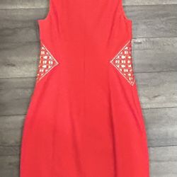 Antonio Melani Orange Short Sleeve Summer Dress - Size 2