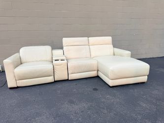 Tampa Leather Power Reclining Sectional with Power Headrest