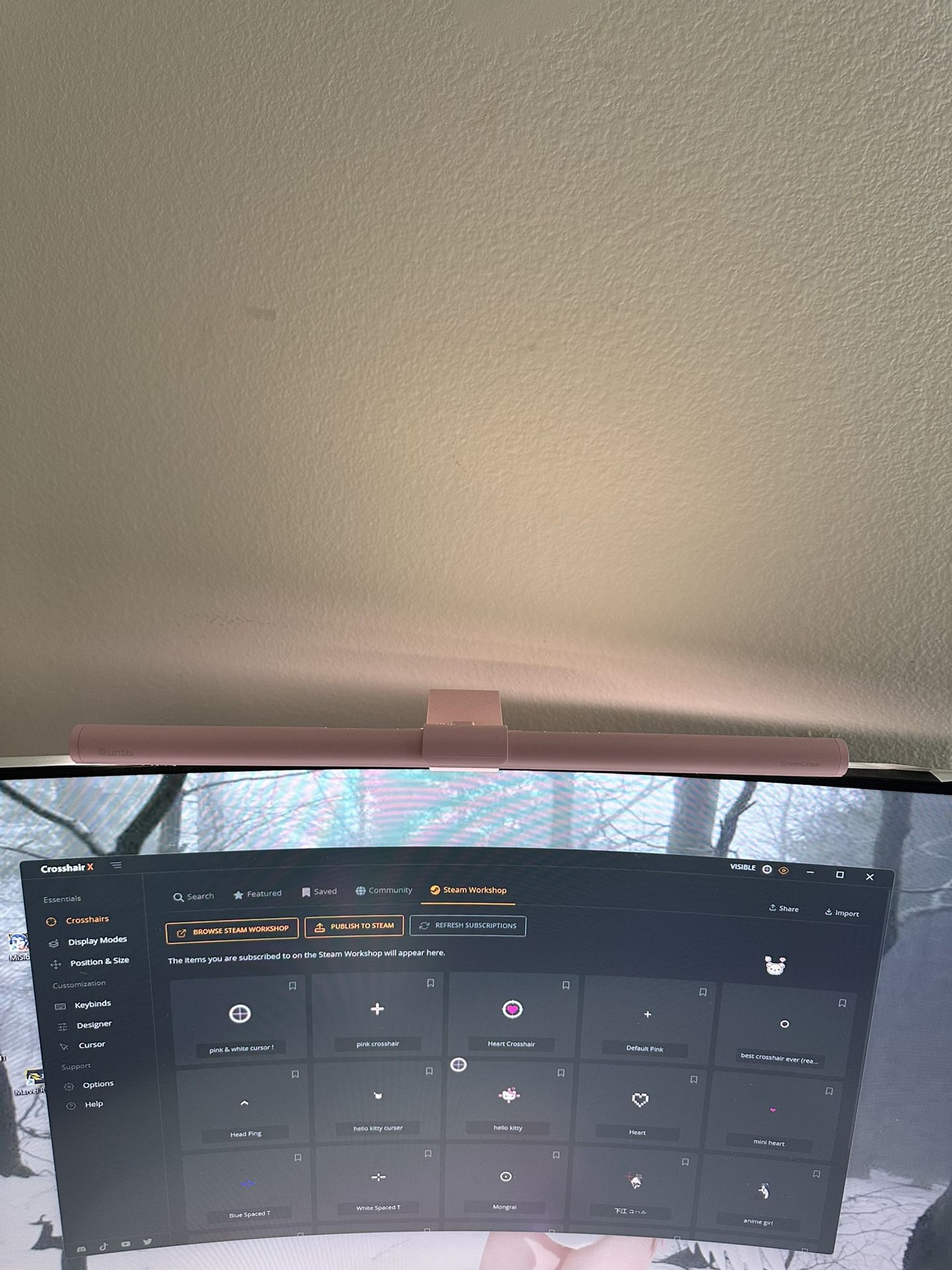 Quntis Pink Monitor Light Bar with Remote