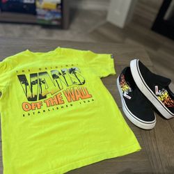 Boys Vans Lot sz 5 Shirt & 1y Shoes