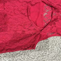 Red Embroidery Shirt Flower 