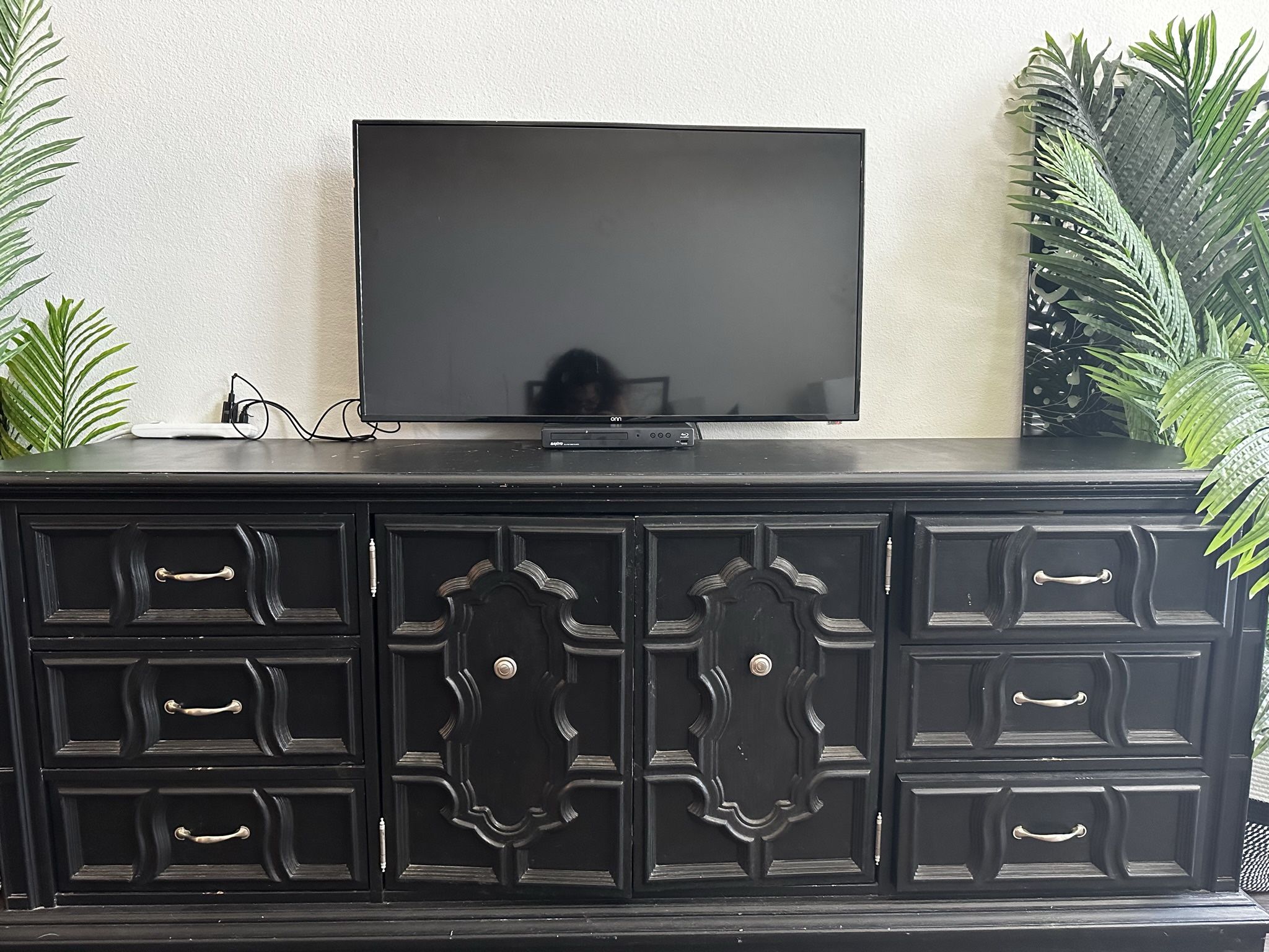 Victorian Style Black Dresser 