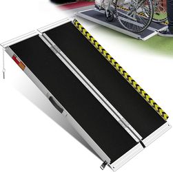 VNN 4FT Portable Wheelchair Ramp Folding Non-Slip Aluminum Handicap #2665H G1