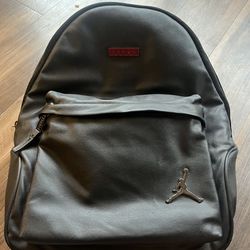 Jordan Black Faux Leather Backpack