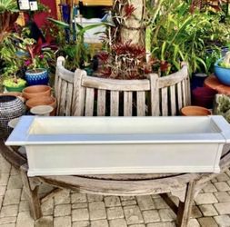 4’ Yorkshire Self Watering White Vinyl Window Box Planter: 48”W x 12”D x 10”H