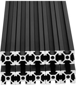 10pcs 2000mm T Slot 2020 Aluminum Extrusion European Standard Anodized Linear Rail for 3D Printer Parts and CNC DIY Black(78.7'')