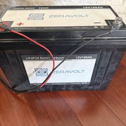 Zeravolt Lithium ion battery lifepo4 100ah used but basically new. bluetooth internally heated