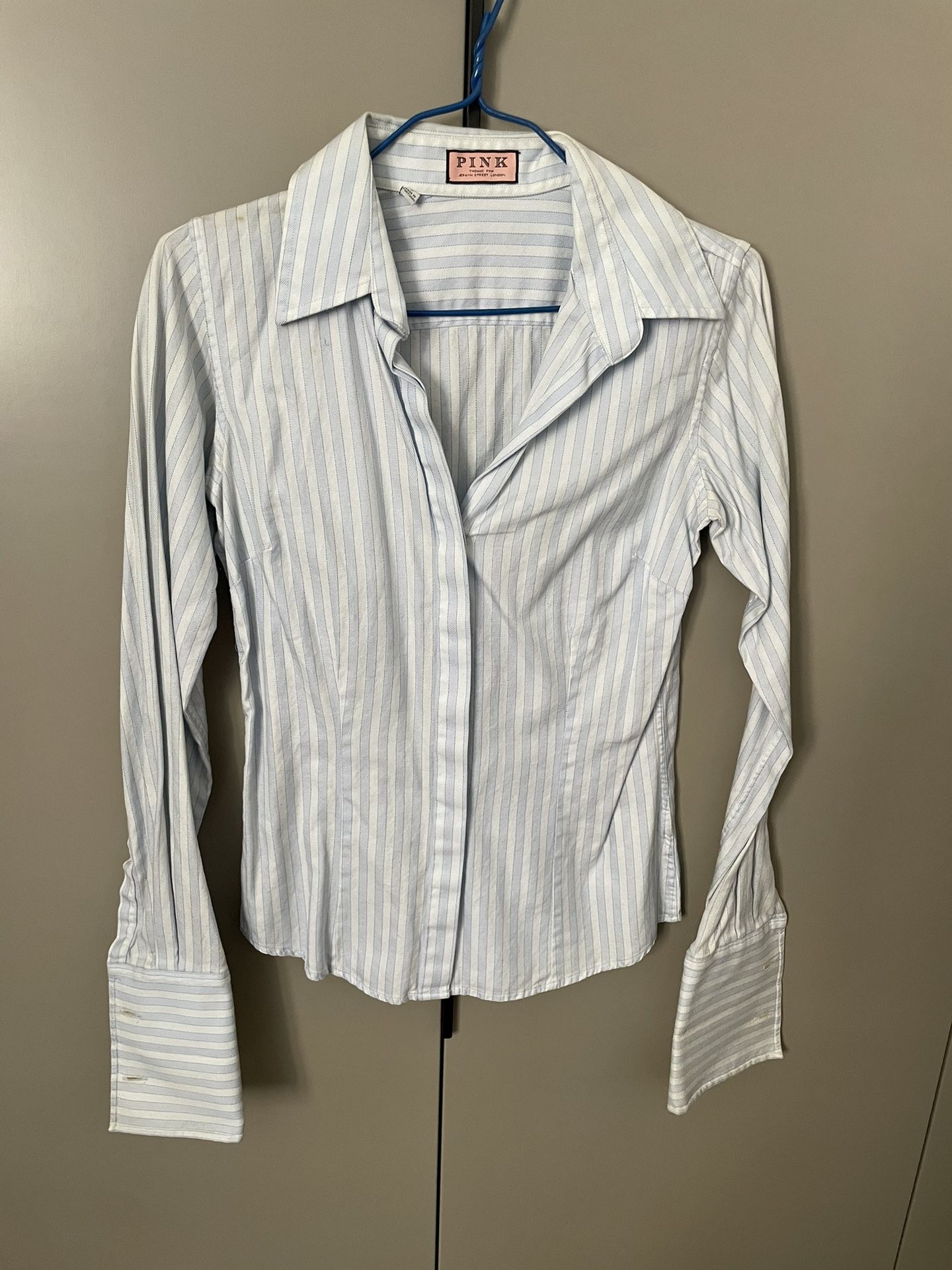 Thomas Pink Blue Button Shirt