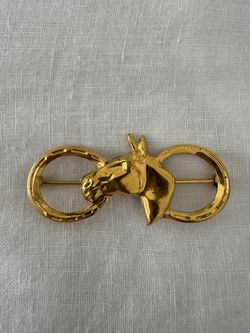 JBW Just The Right Thing Brooch. Gold plated vintage Horse Head Brooch
