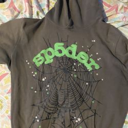Gray & green spider hoodie