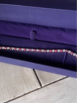 Evil Eye Tennis Bracelet Red and Gold