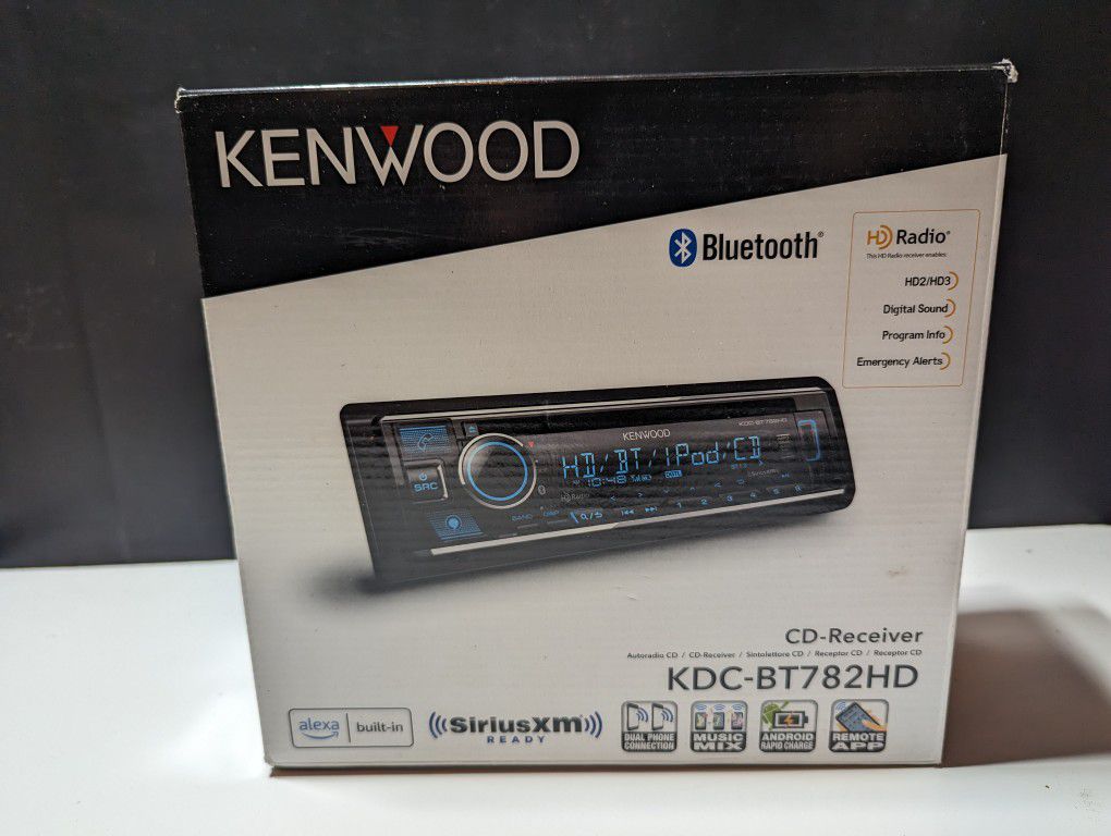 Kenwood KDC-BT728HD Bluetooth HD Radio Car Stereo Receiver with Alexa & SiriusXM Ready
