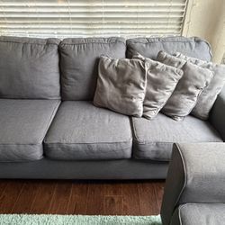 Gray  3 Piece Sofa Set 