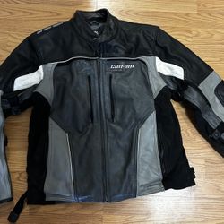 Can-am BRP Spyder GT Leather Full Zip Jacket Mens Size L Thermolite Lined