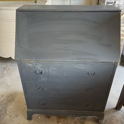 Charcoal Grey Secretary Desk