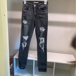 grey wash levi skinny jeans 721 size 24/0