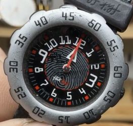 Flik Flak Watch Unisex Kids - BLACK & Red With Silver Case. By Swatch