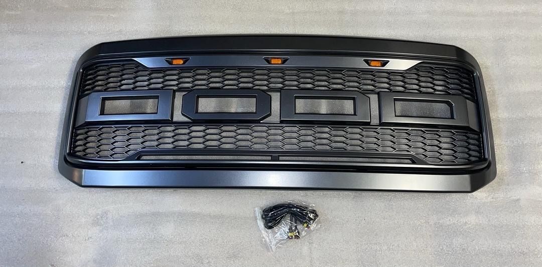 LA Zona Auto Parts 05 06 And 07 Ford F250 F350 Metallic Grey Grille Parrilla Gril LED