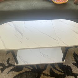 2 Tier Coffee Table Faux Marble