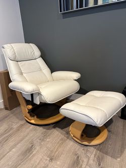 Leather Recliner Chair with Ottoman