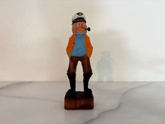 Small Hand-carved Wood Captain Fisherman Folk Art
