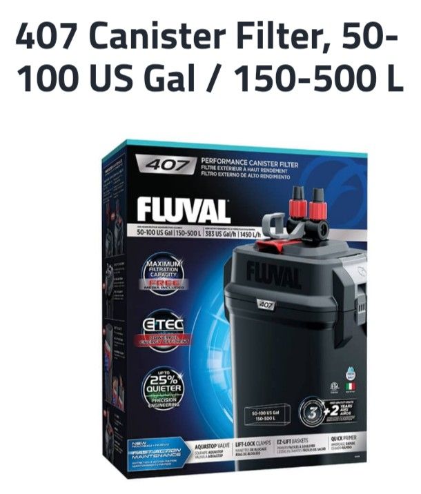 Fluval 407 Aquarium Fish Tank Canister Filter Brand New