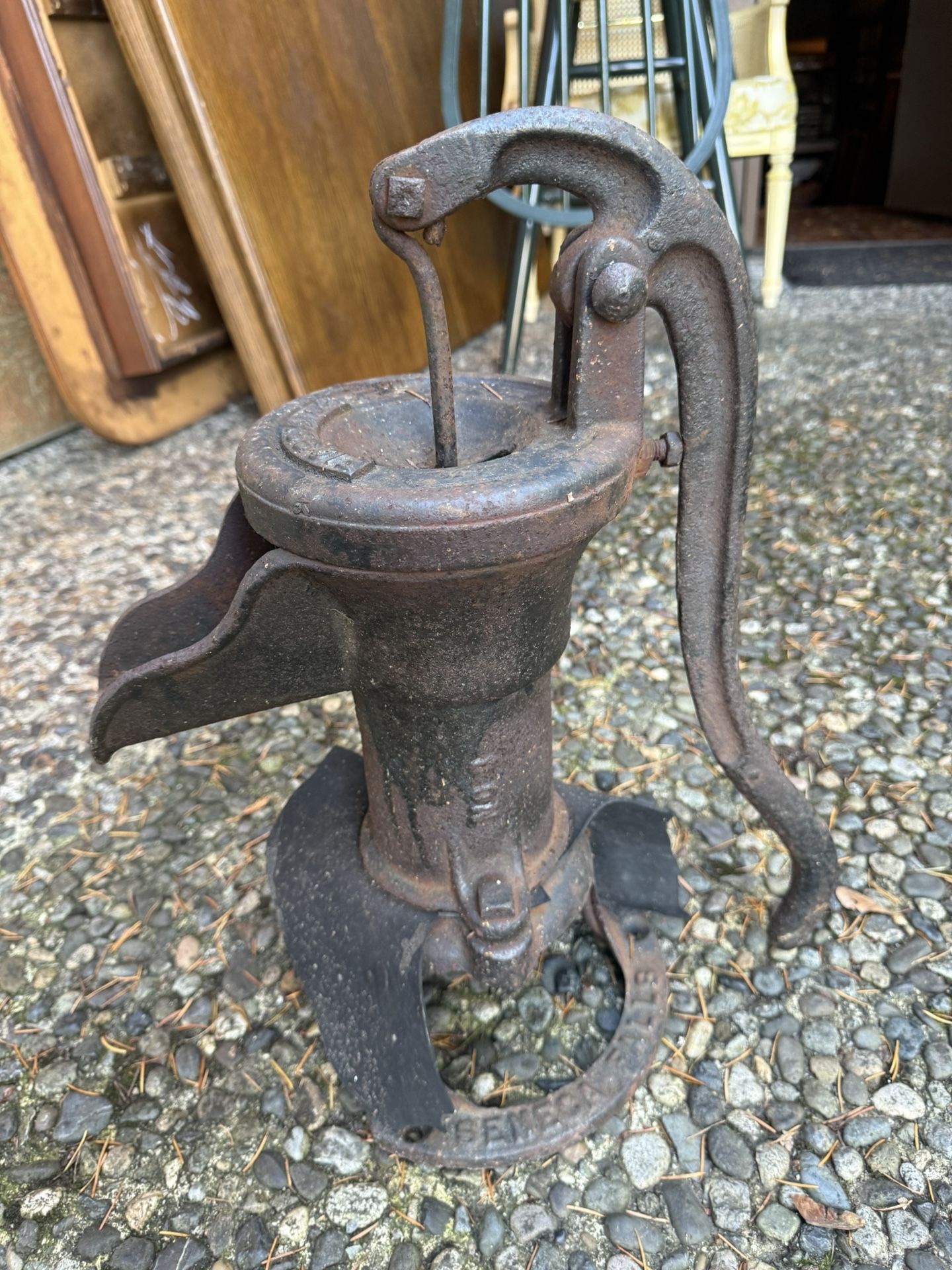 Antique cast-iron water well hand pub Seneca, Falls, New York