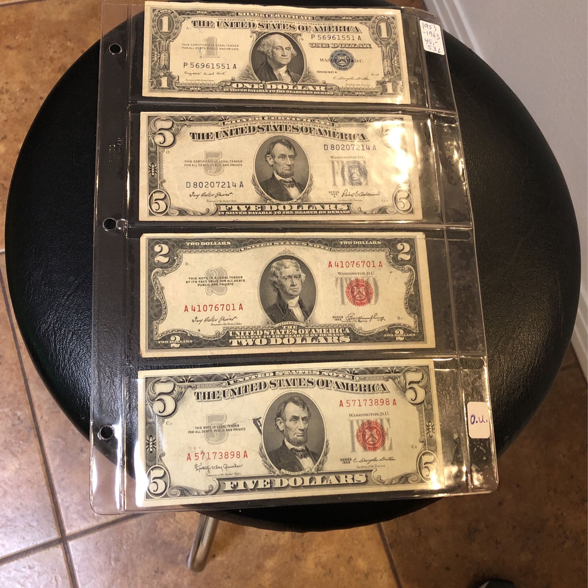 Vintage Red & Blue Seals W/silver Certificates