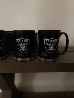 🏴‍☠️ Official NFL Raiders 14 oz Ceramic Relief Mugs – 10 Available