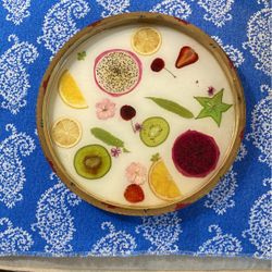 Lovely Serving Tray with Inset Fruit & Flowers