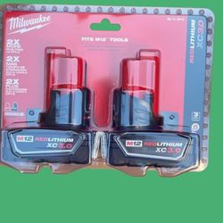 Milwaukee M12 XC3.0 Batteries 2-pack 