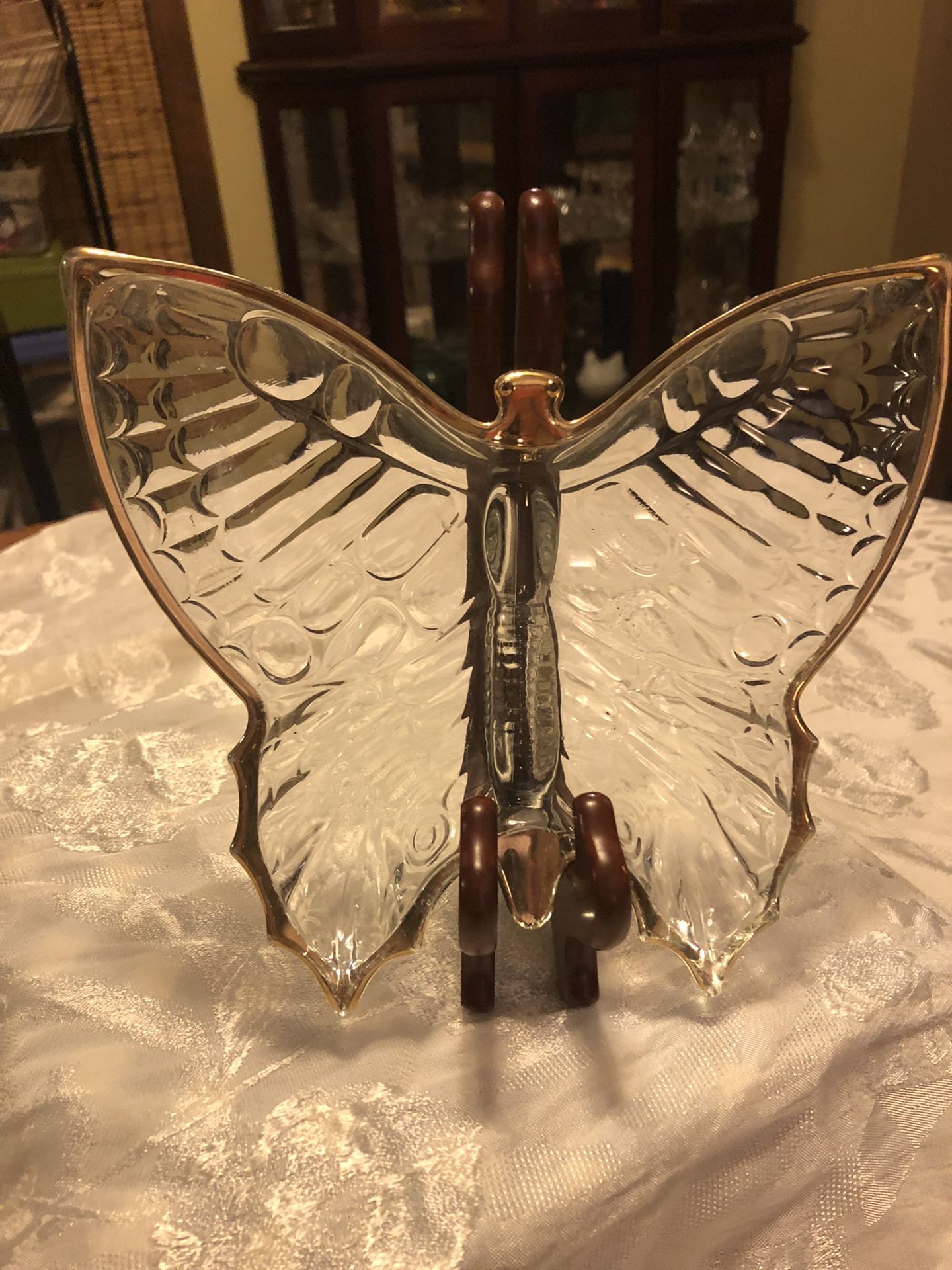 Vintage Clear Glass Butterfly Candy/Trinket Dish